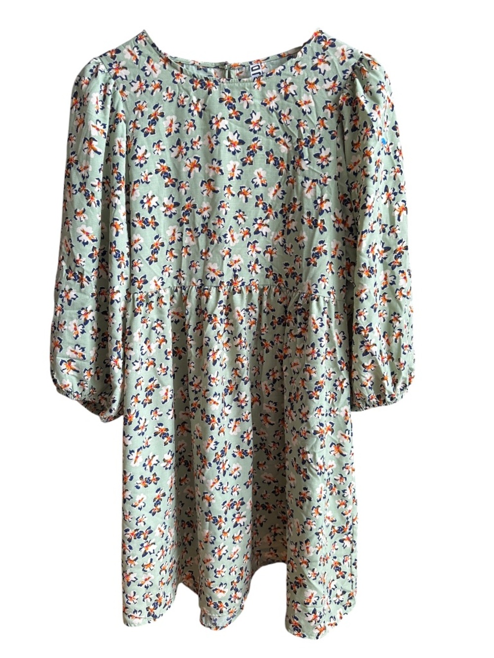JDY Jacqueline de Yong Green Floral Cottagecore Mini Dress Size 8 US EU 40